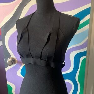 Black Strappy Triangle Bra